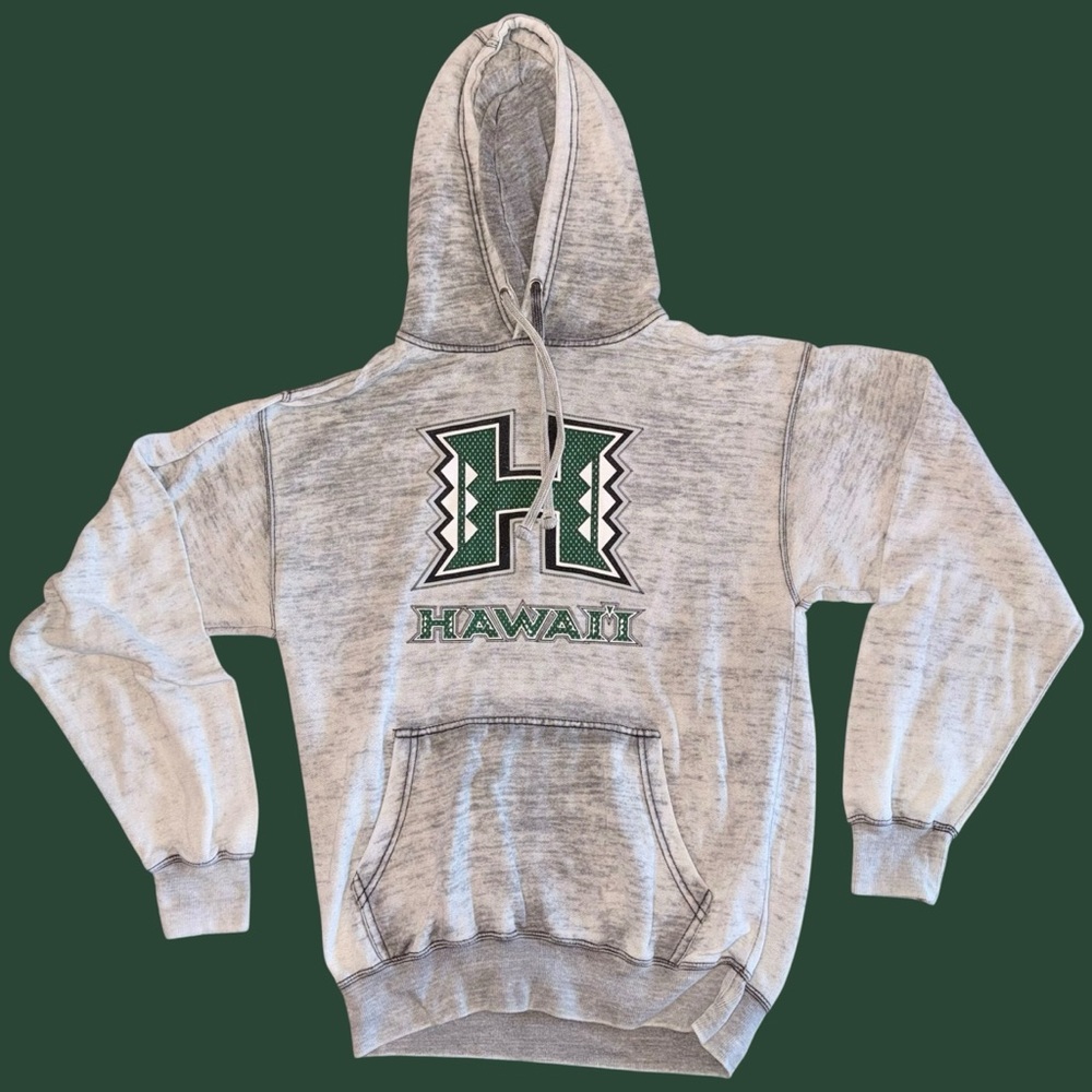 University of Hawaiʻi at Mānoa Women’s Medium Grey Acid Wash Hoodie Sweatshirt